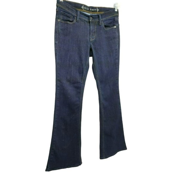Y2K Early 2000s Old Navy Low Rise Dark Wash Boot Cut/ Flare Jeans - Picture 2 of 10